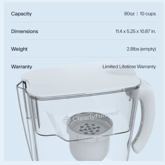 EUC Clearly Filtered - Filtered Water Pitcher Only - Picture 2 of 2